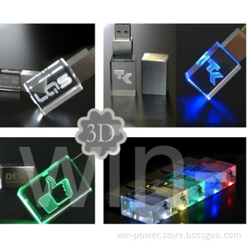 Crystal USB Flash with LED Light